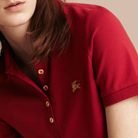 MILITARY RED Polo en piqué de coton extensible