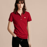 MILITARY RED Polo en piqué de coton extensible