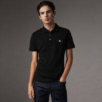 BLACK Polo en piqué de coton