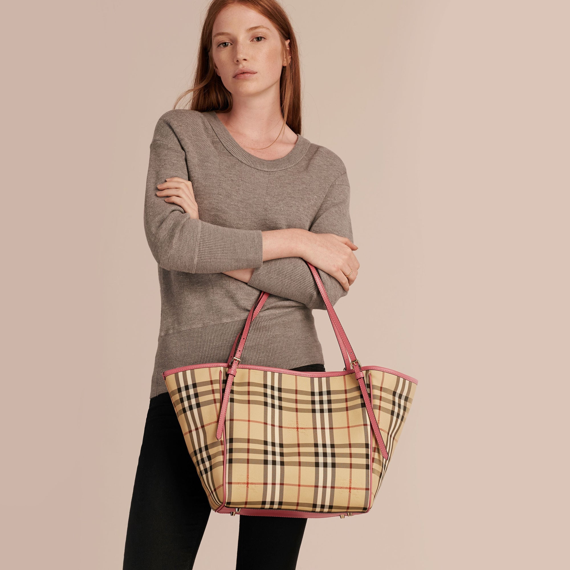 HONEY/ANTIQUE ROSE Petit sac The Canter avec motif Horseferry check