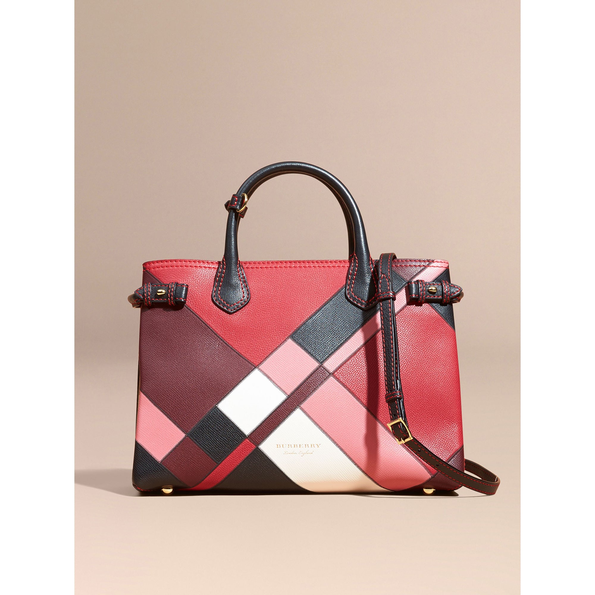 PINK Sac The Banner medium en cuir color-block