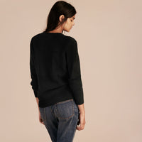 BLACK Pull en maille de laine et cachemire à motif check