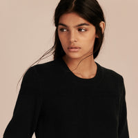BLACK Pull en maille de laine et cachemire à motif check