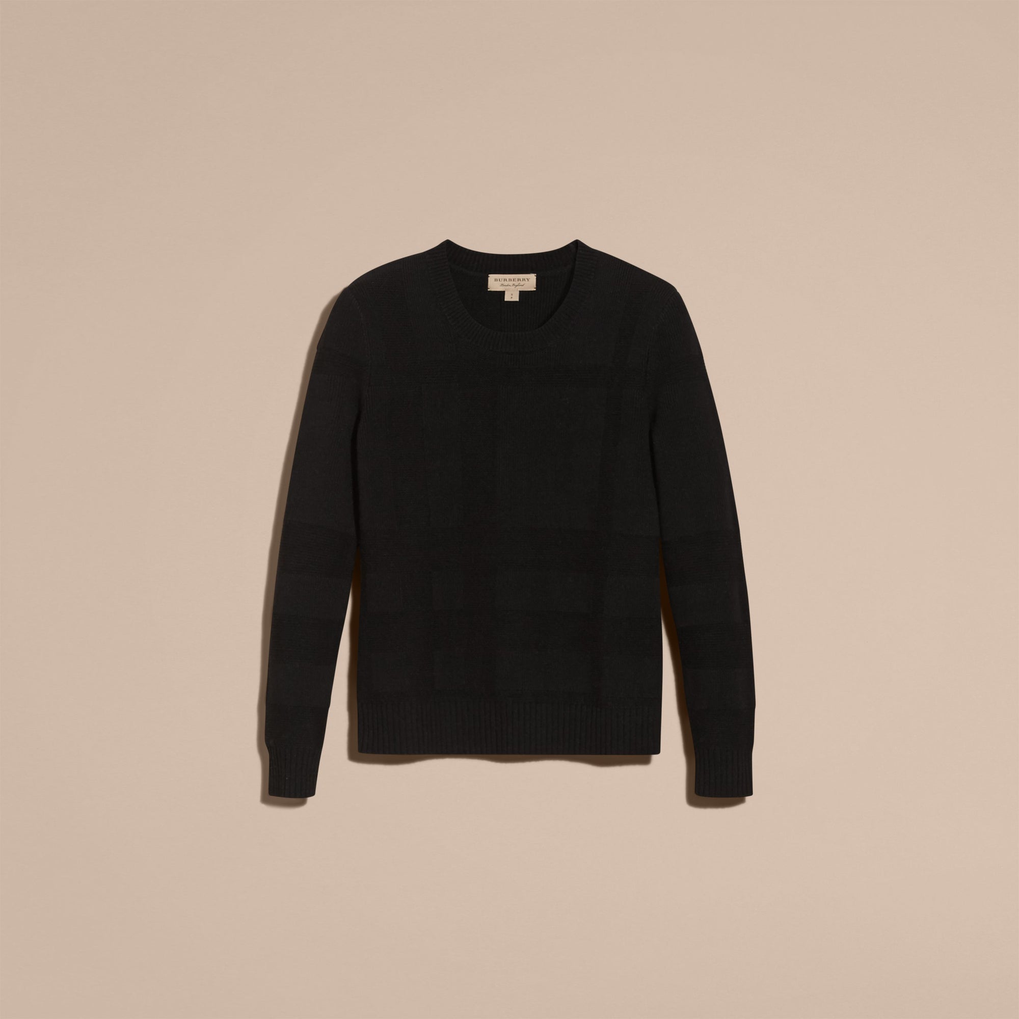 BLACK Pull en maille de laine et cachemire à motif check