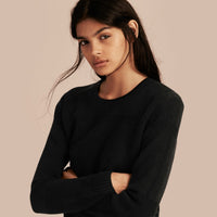 BLACK Pull en maille de laine et cachemire à motif check