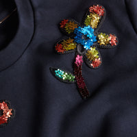 NAVY Sweat-shirt en coton avec appliqué floral à sequins