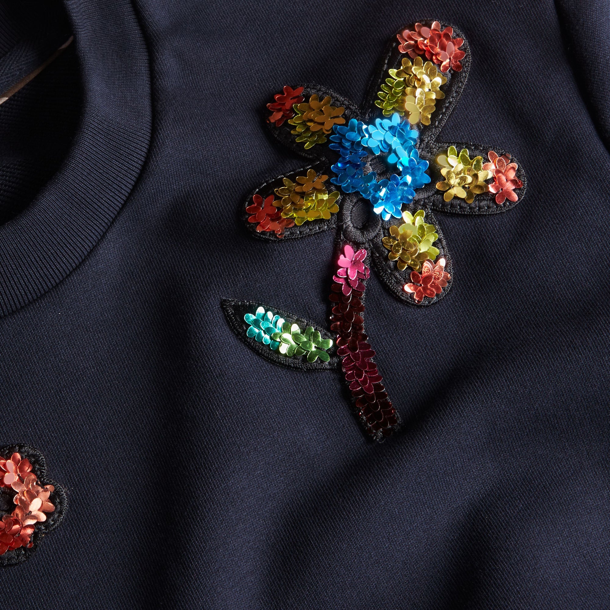 NAVY Sweat-shirt en coton avec appliqué floral à sequins