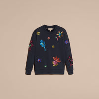 NAVY Sweat-shirt en coton avec appliqué floral à sequins