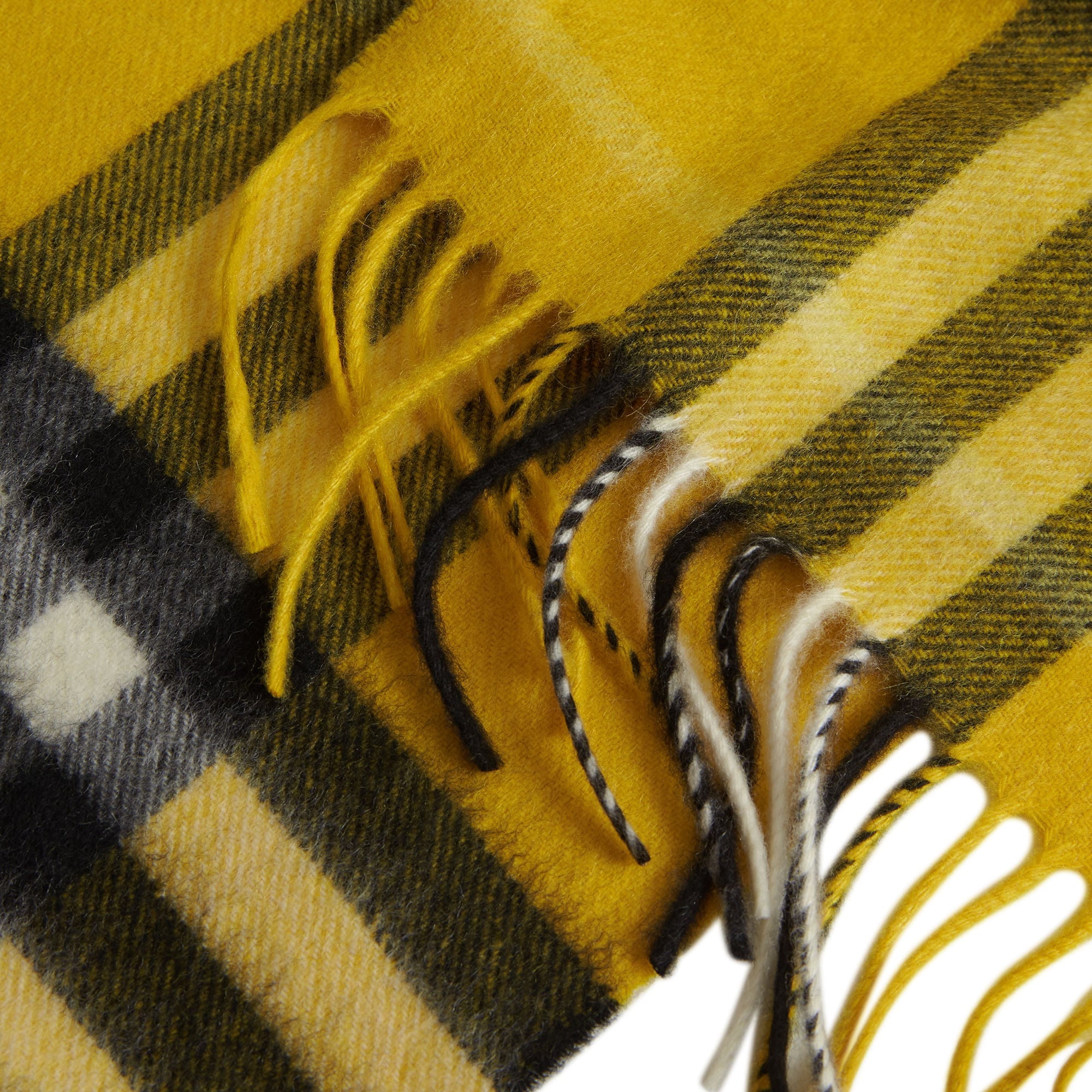 GORSE YELLOW Mini écharpe classique en cachemire à motif check