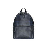 NAVY/BLACK Sac à dos à motif London check et bordures en cuir
