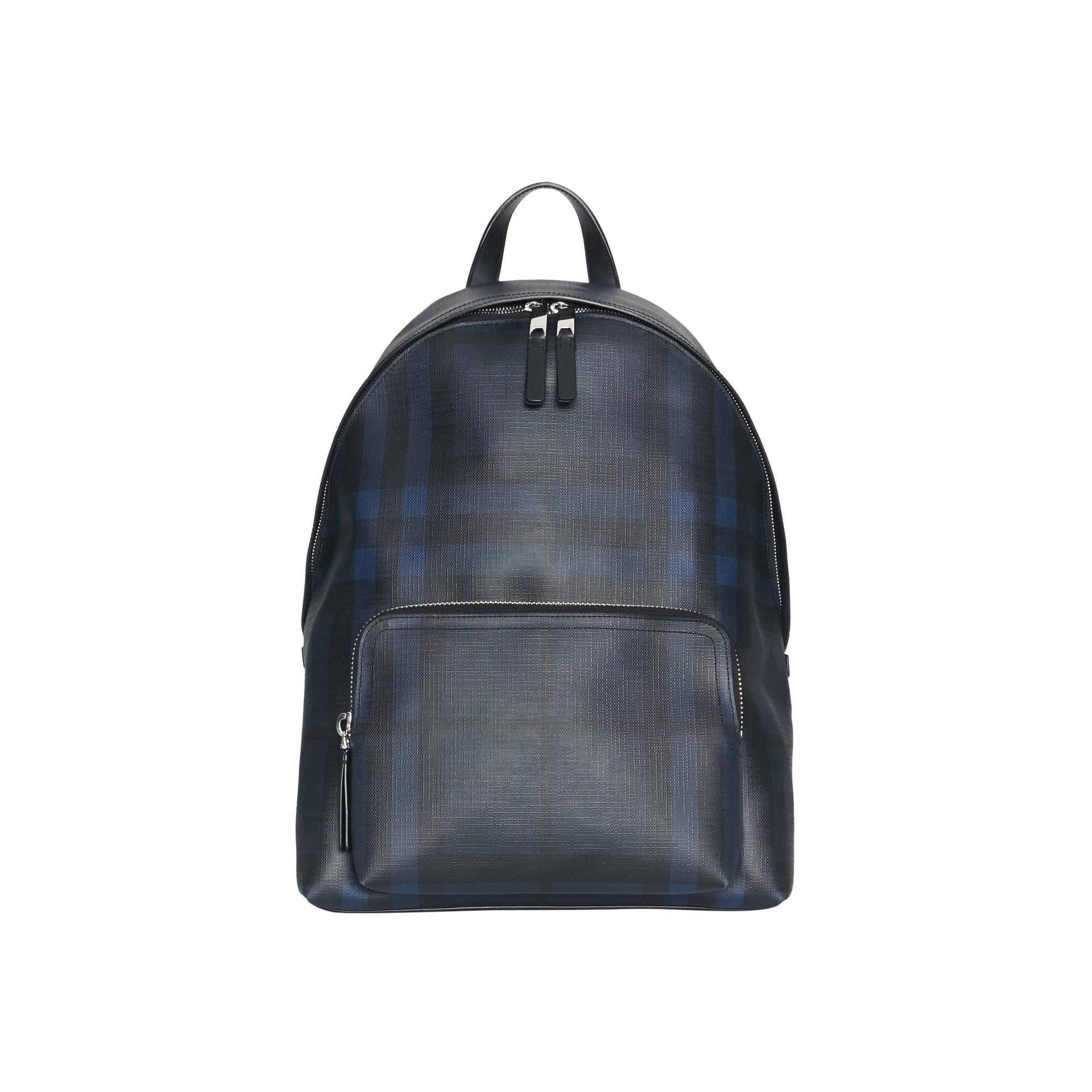 NAVY/BLACK Sac à dos à motif London check et bordures en cuir