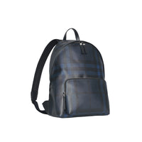 NAVY/BLACK Sac à dos à motif London check et bordures en cuir