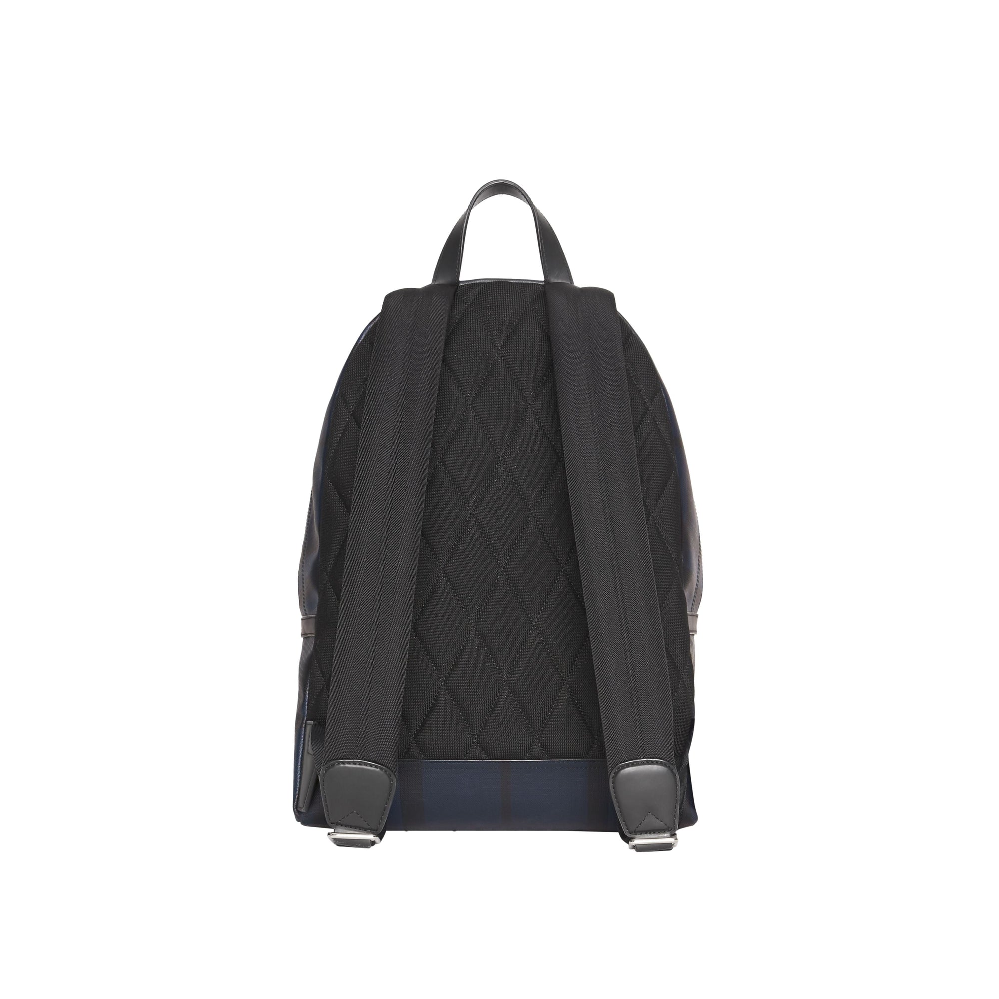 NAVY/BLACK Sac à dos à motif London check et bordures en cuir