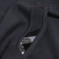 DARK GREY MELANGE Pull en cachemire avec éléments en jacquard à motif check