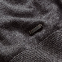 DARK GREY MELANGE Pull color-block en coton et cachemire