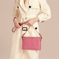 PINK AZALEA Clutch en cuir doublé du motif check
