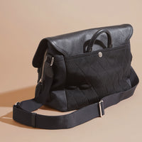 BLACK Sac Messenger avec détails en cuir