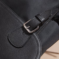 BLACK Sac Messenger avec détails en cuir