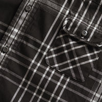 BLACK Chemise en coton, lin et soie à motif check