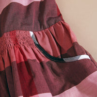 PINK AZALEA Robe en voile de coton à motif check avec mancherons