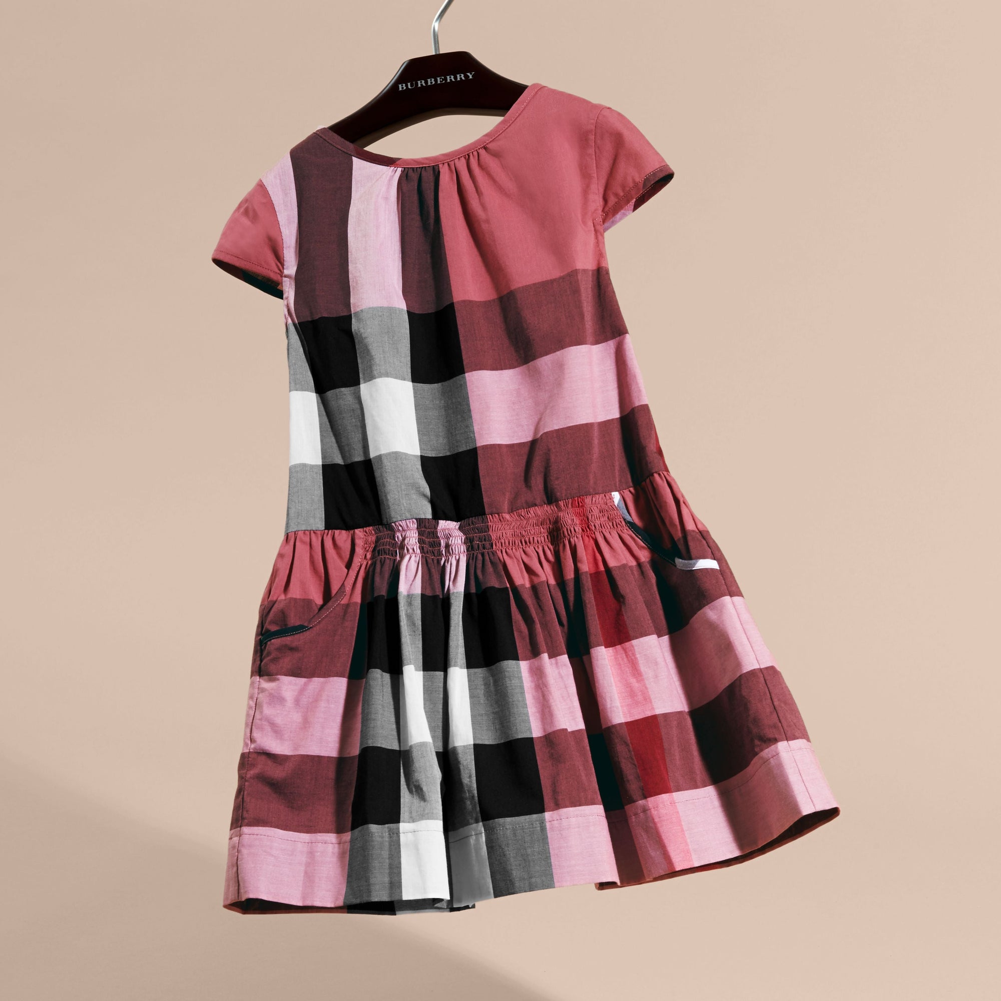 PINK AZALEA Robe en voile de coton à motif check avec mancherons