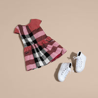 PINK AZALEA Robe en voile de coton à motif check avec mancherons