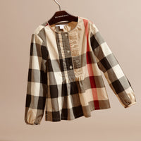 NEW CLASSIC CHECK Chemisier en coton à motif check avec nervures