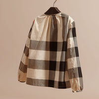 NEW CLASSIC CHECK Chemisier en coton à motif check avec nervures