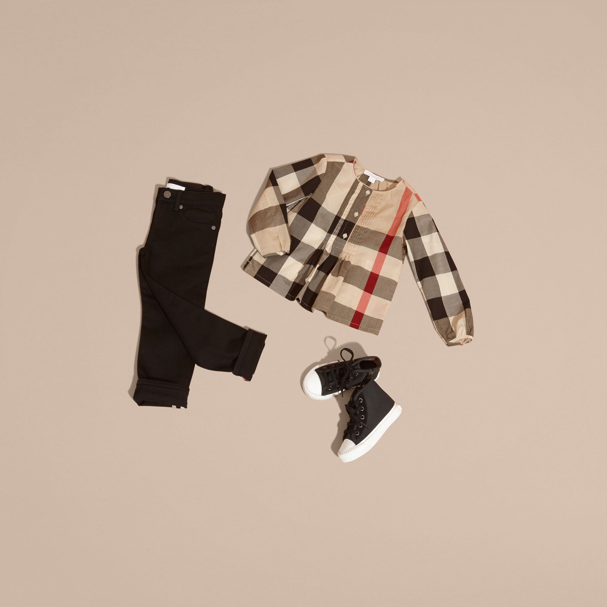 NEW CLASSIC CHECK Chemisier en coton à motif check avec nervures