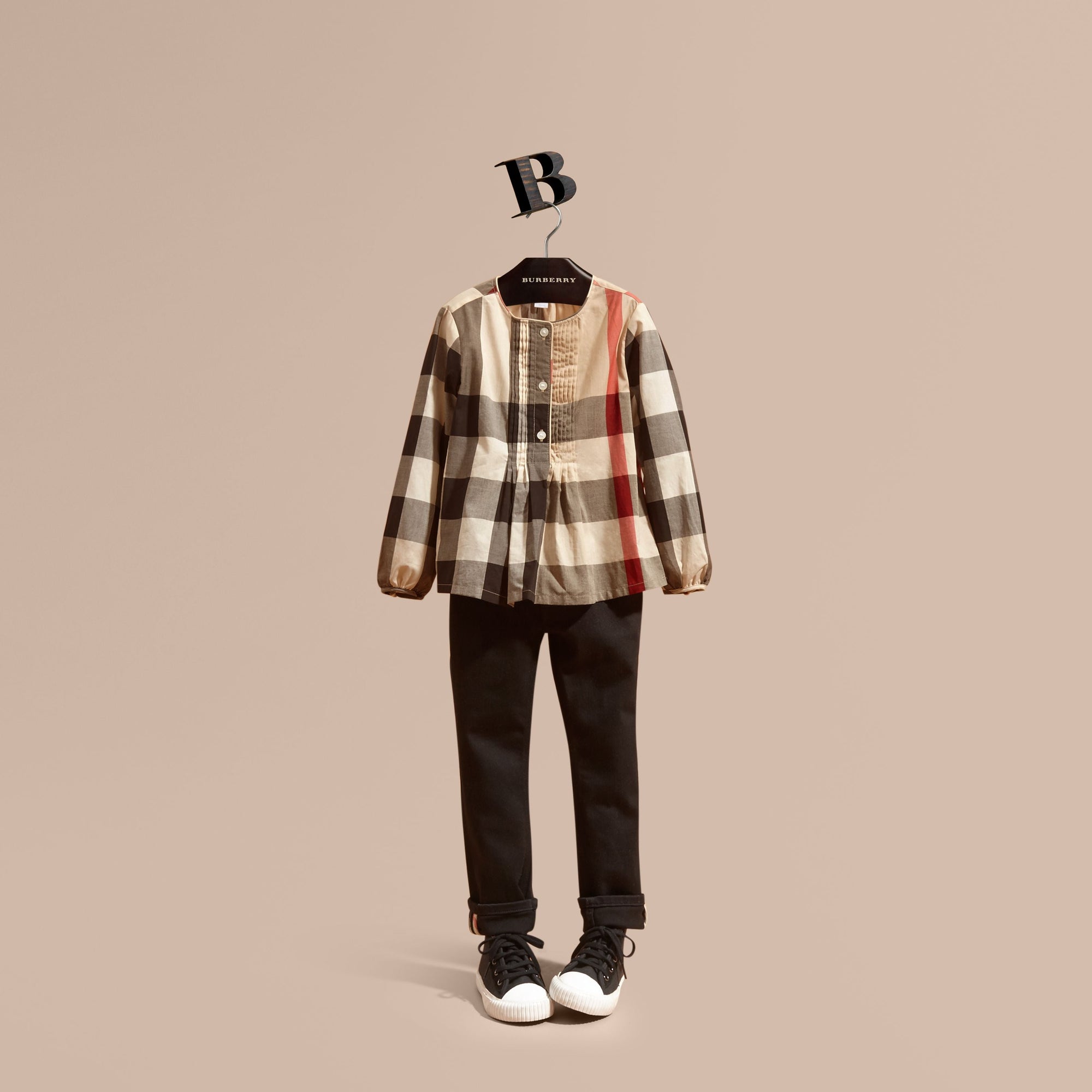 NEW CLASSIC CHECK Chemisier en coton à motif check avec nervures