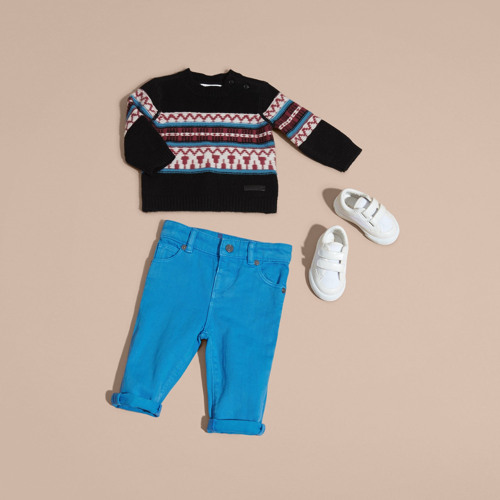 CHALK BLUE Jean skinny avec détails check