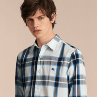 LIGHT BLUE Chemise en coton à motif check