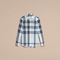 LIGHT BLUE Chemise en coton à motif check