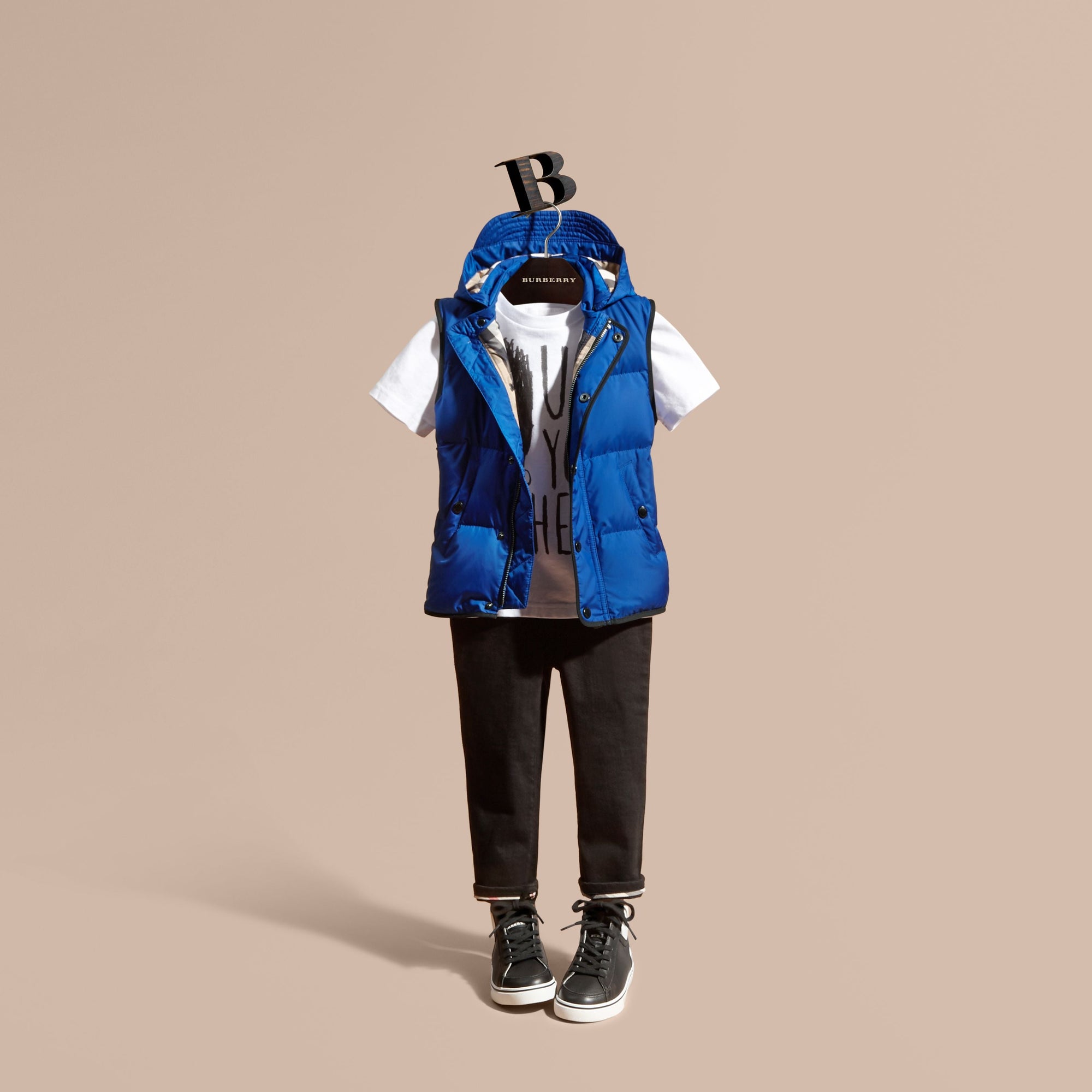 BRILLIANT BLUE Veste sans manches rembourrée avec capuche