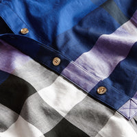 BRILLIANT BLUE Robe chemise en coton à motif check