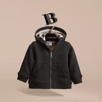 BLACK Haut en coton avec capuche à motif check