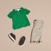 BRIGHT PIGMENT GREEN Polo en piqué de coton