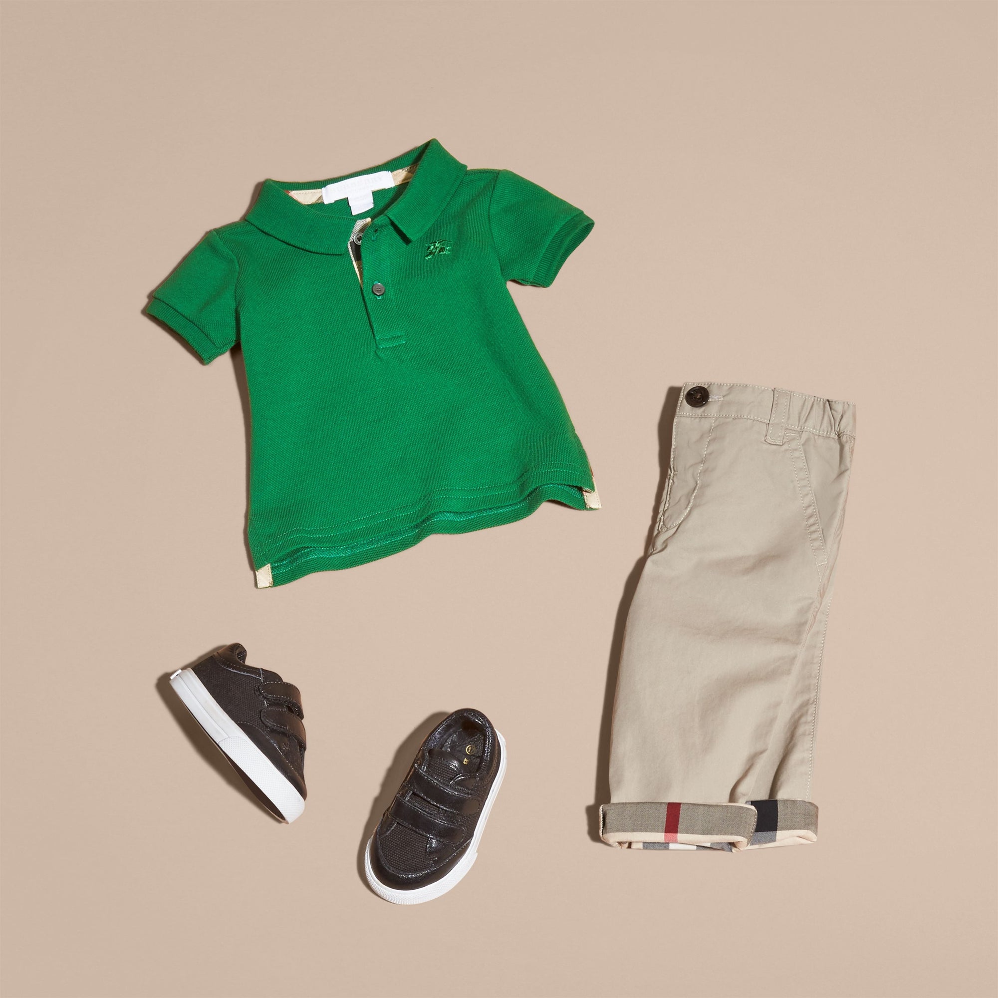 BRIGHT PIGMENT GREEN Polo en piqué de coton