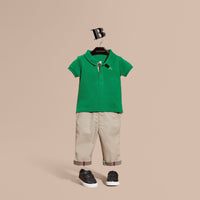 BRIGHT PIGMENT GREEN Polo en piqué de coton