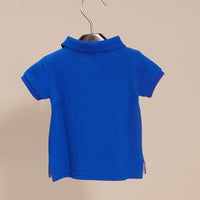BRILLIANT BLUE Polo en piqué de coton