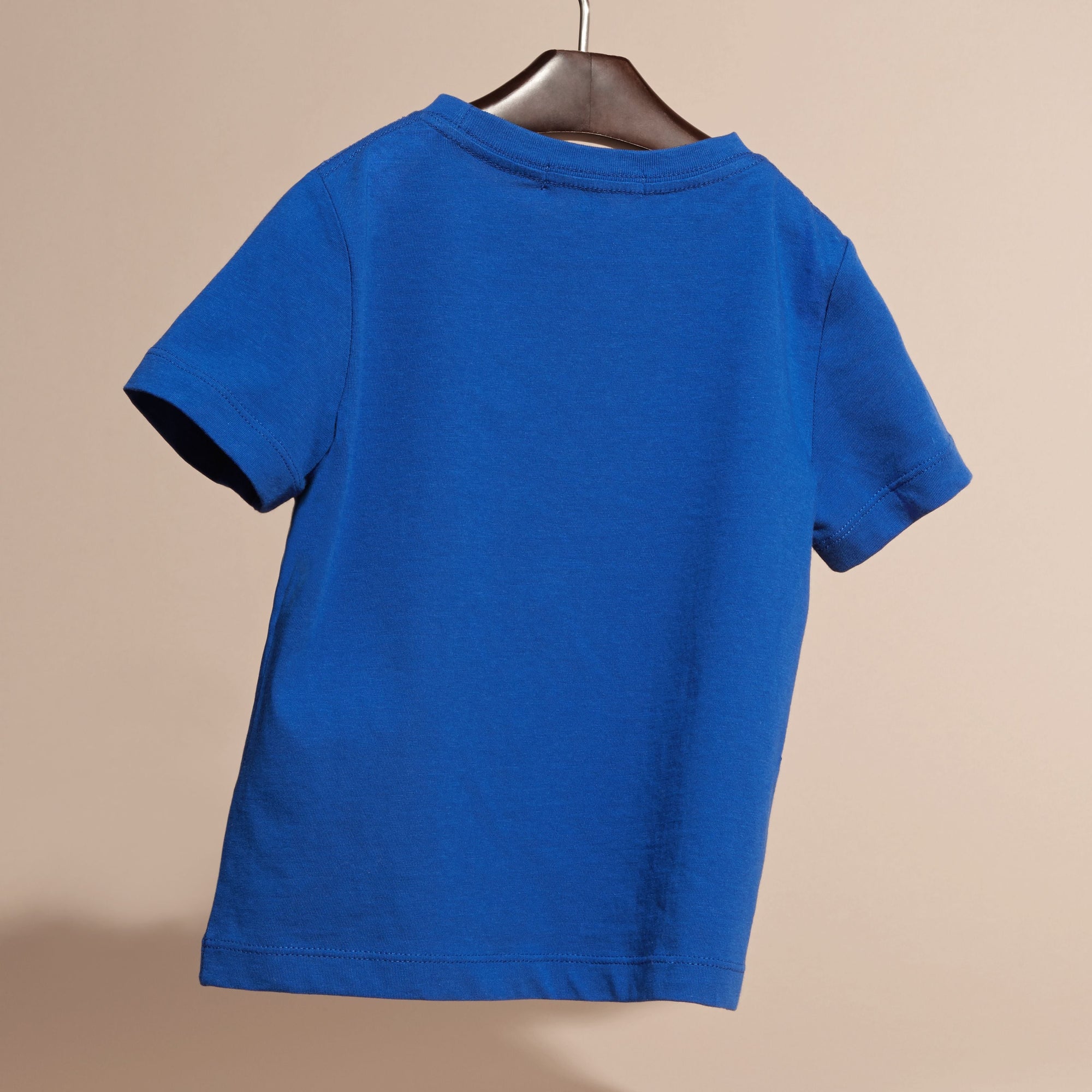 BRILLIANT BLUE T-shirt en coton avec poche à motif check