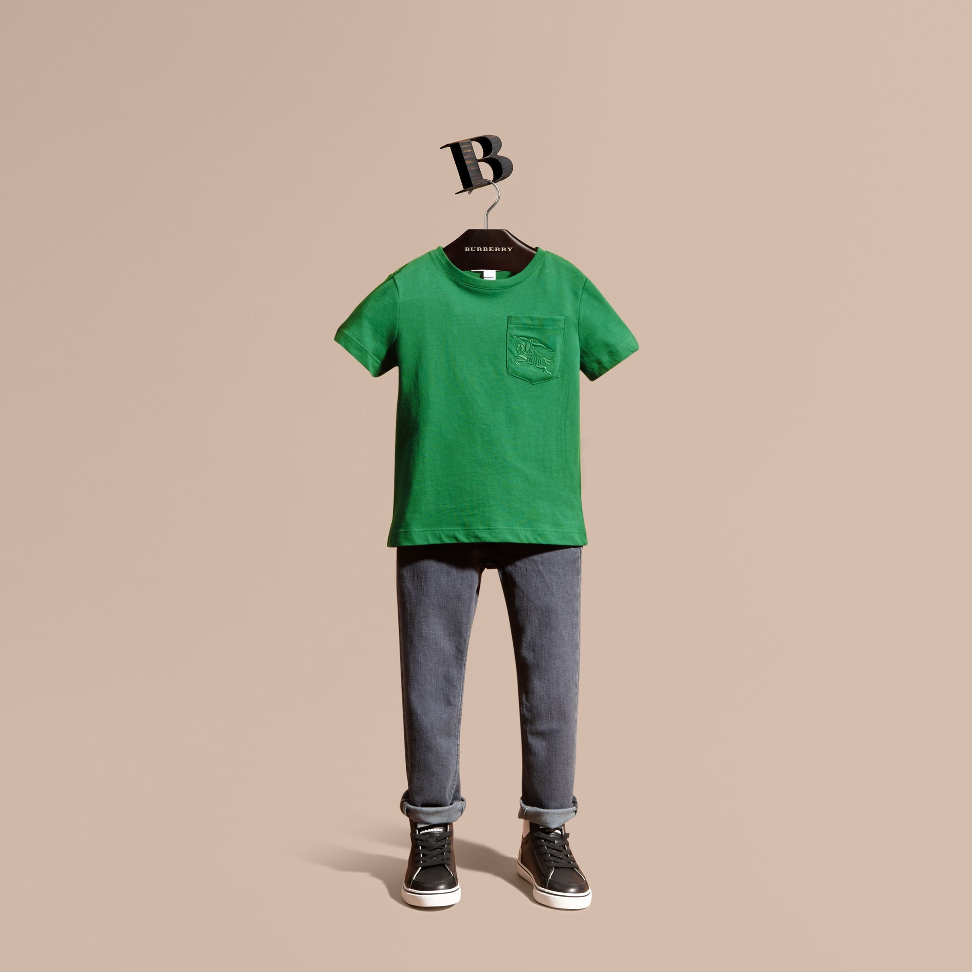 BRIGHT PIGMENT GREEN T-shirt à col ras du cou en coton