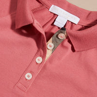 PINK AZALEA Robe polo en coton mélangé avec patte à motif check