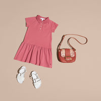 PINK AZALEA Robe polo en coton mélangé avec patte à motif check