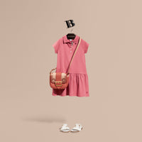 PINK AZALEA Robe polo en coton mélangé avec patte à motif check