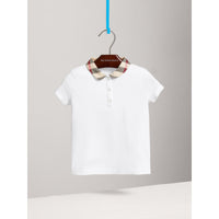 WHITE Polo avec col à motif check