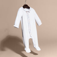 WHITE Combinaison en coton avec détails check