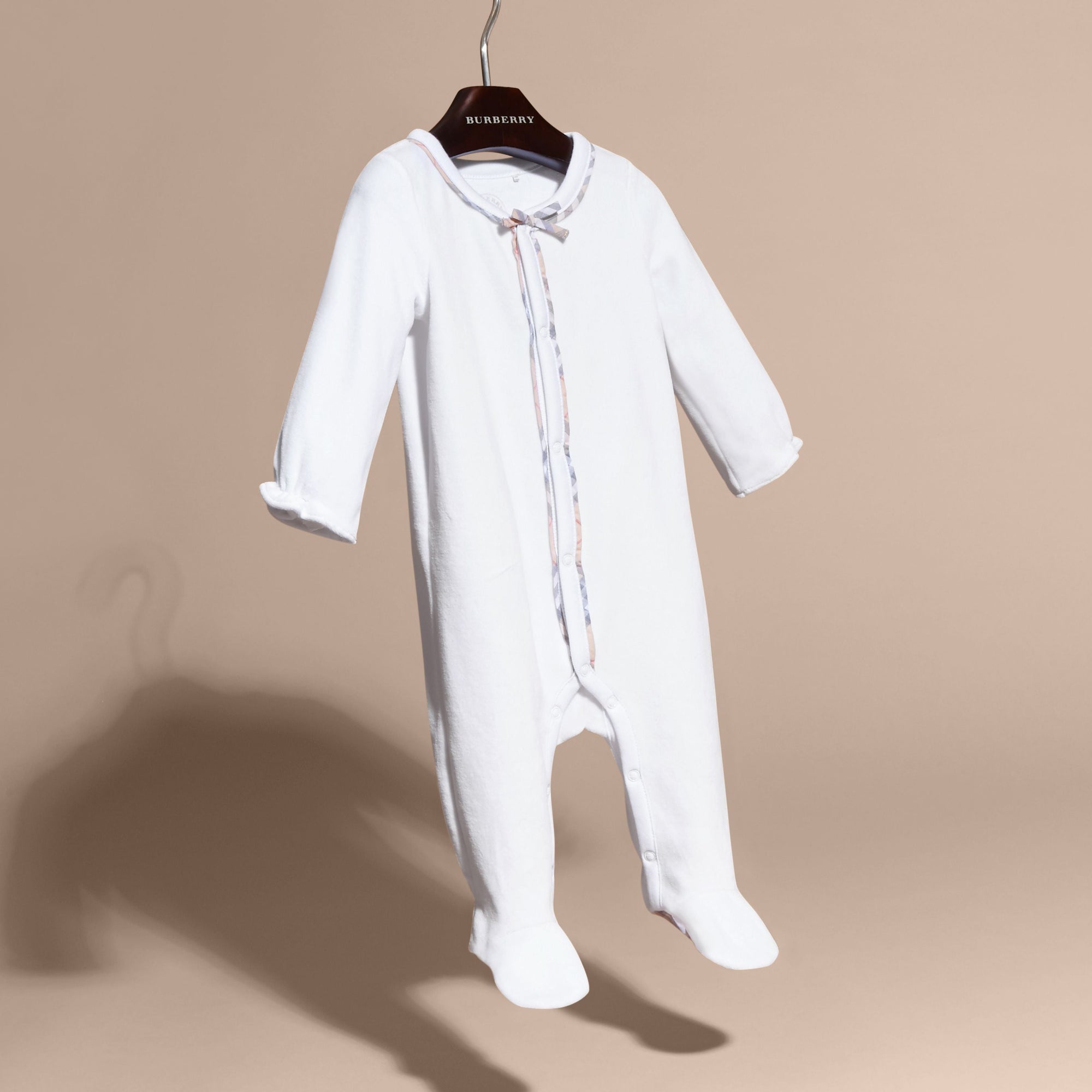 WHITE Combinaison en coton avec détails check