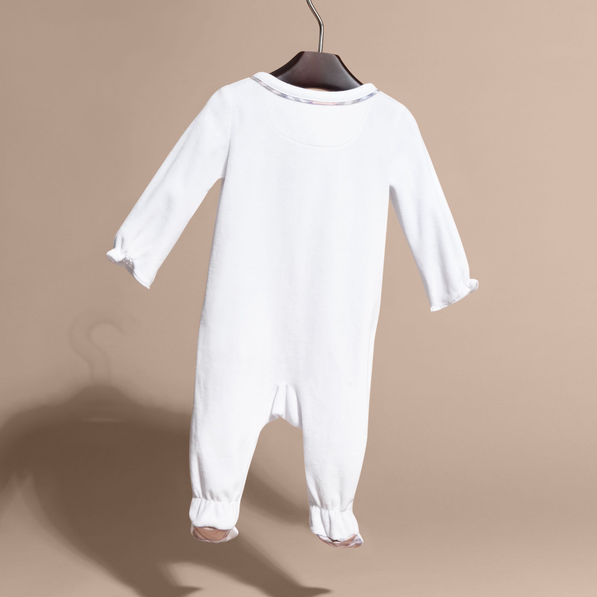 WHITE Combinaison en coton avec détails check