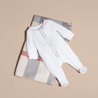 WHITE Combinaison en coton avec détails check